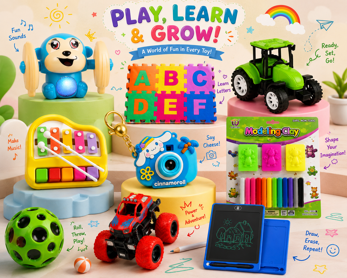 9 In 1 Combo Play, Learn & Grow ā Educational Toys, Cars, Creative Play & Kids Gifts | Kizzu Toys