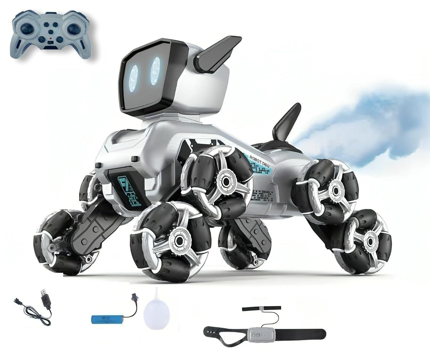 Smart RC Robot Dog Toy for Kids – Gesture & Remote Control, Walking Dancing Robot Pet, Rechargeable Interactive STEM Learning Toy with LED Eyes & Smart Follow Function