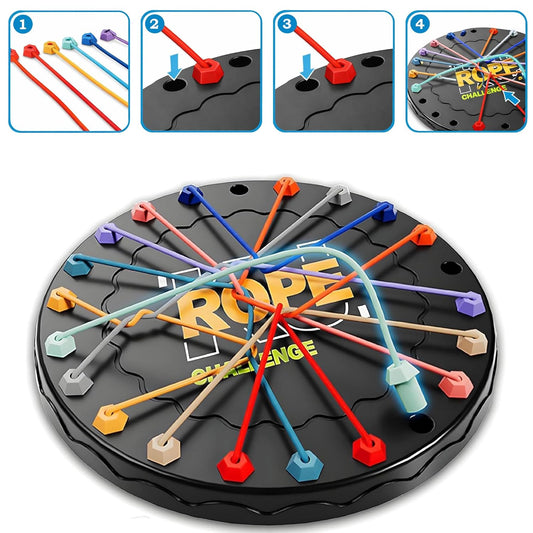 Rope Challenge Board Game for Kids & Family | Interactive String Puzzle Strategy Game | Fun Party & Educational Toy for Boys & Girls