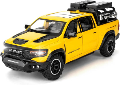 1:32 Scale Die Cast Pickup Truck Model Car with Opening Doors, Pull Back Action, Sound & Light, Metal Body Off-Road Collectible Toy for Kids & Adults