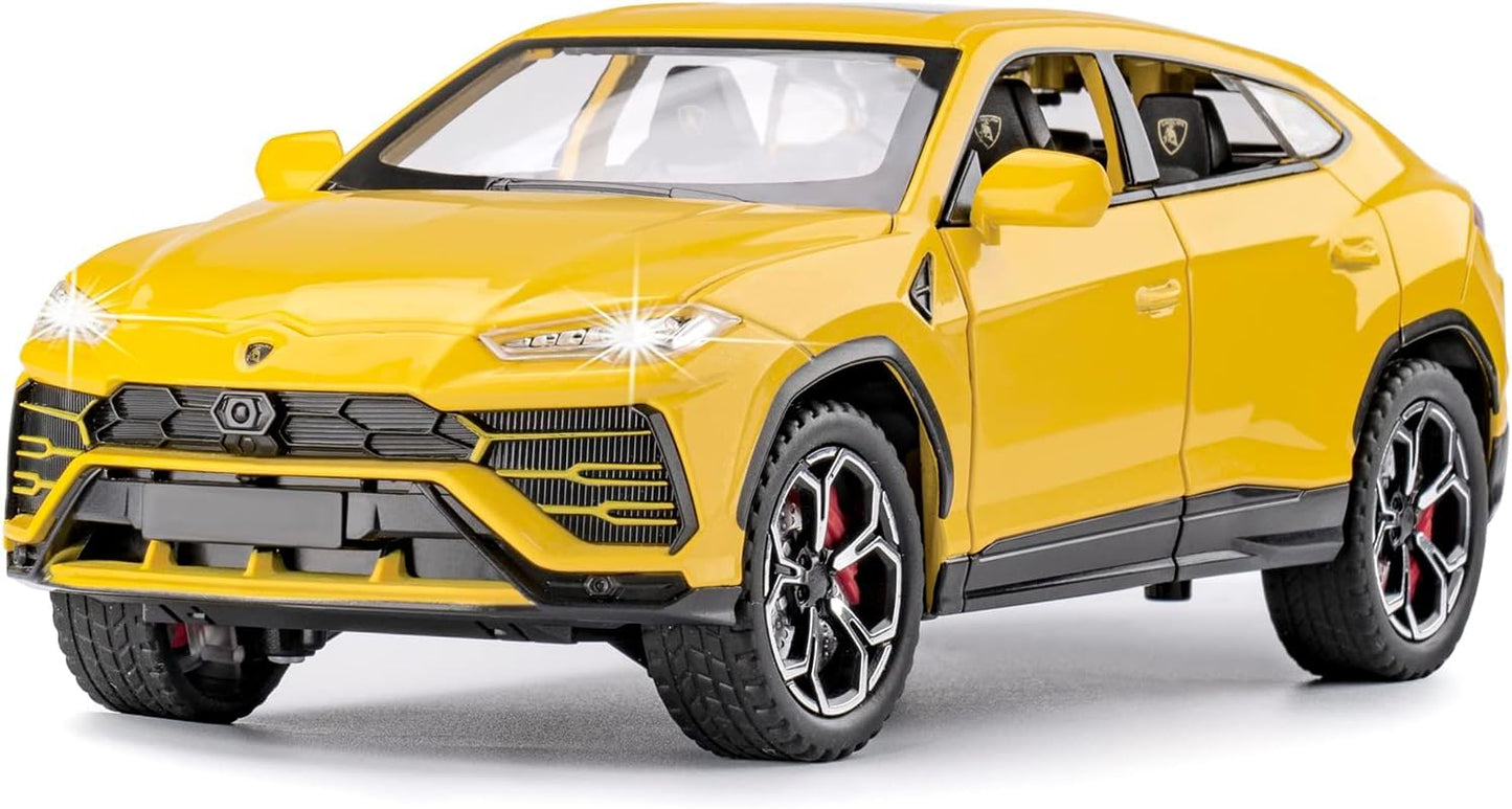 1:24 Scale Die Cast SUV Model Car with Opening Doors, Hood & Trunk, Pull Back Action, Metal Body Collectible Toy Car for Kids & Collectors