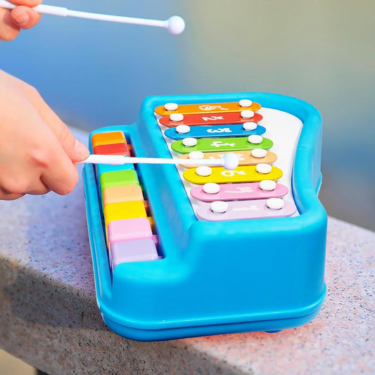 2-in-1 Kids Xylophone Piano Musical Toy with Mallets | Colorful Educational Music Instrument for Toddlers & Preschool Children | Early Learning Sound & Motor Skills Development Toy