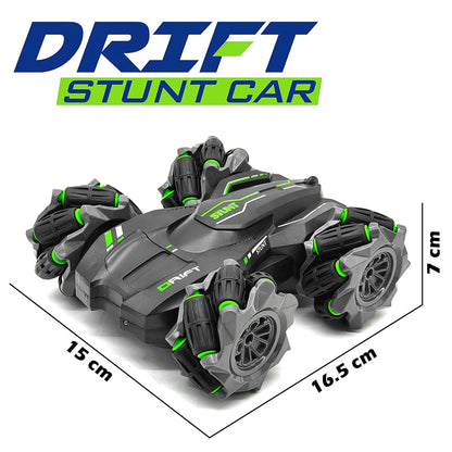 360° Drift Stunt RC Car with Mecanum Wheels, Gesture & Remote Control, LED Lights, Rechargeable Battery for Kids