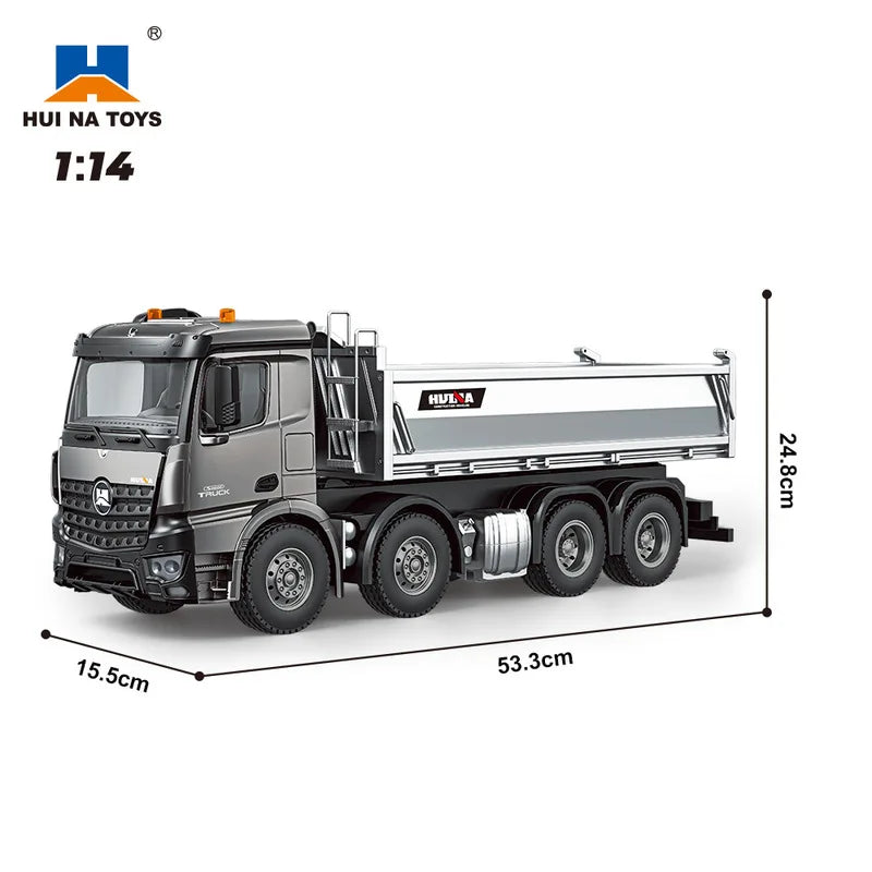 HUINA 1:14 RC Dump Truck – 2.4GHz Remote Control Construction Truck, 53.3cm Heavy-Duty Tipper