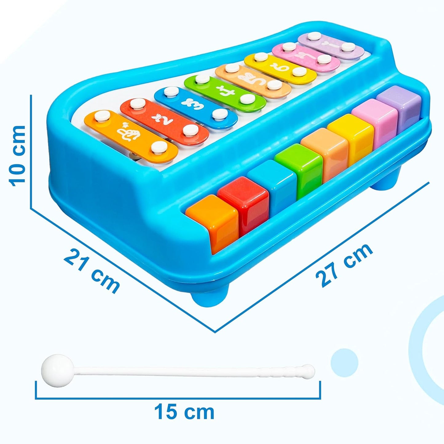2-in-1 Kids Xylophone Piano Musical Toy with Mallets | Colorful Educational Music Instrument for Toddlers & Preschool Children | Early Learning Sound & Motor Skills Development Toy
