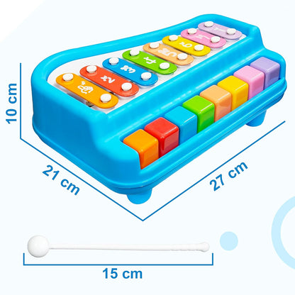 2-in-1 Kids Xylophone Piano Musical Toy with Mallets | Colorful Educational Music Instrument for Toddlers & Preschool Children | Early Learning Sound & Motor Skills Development Toy