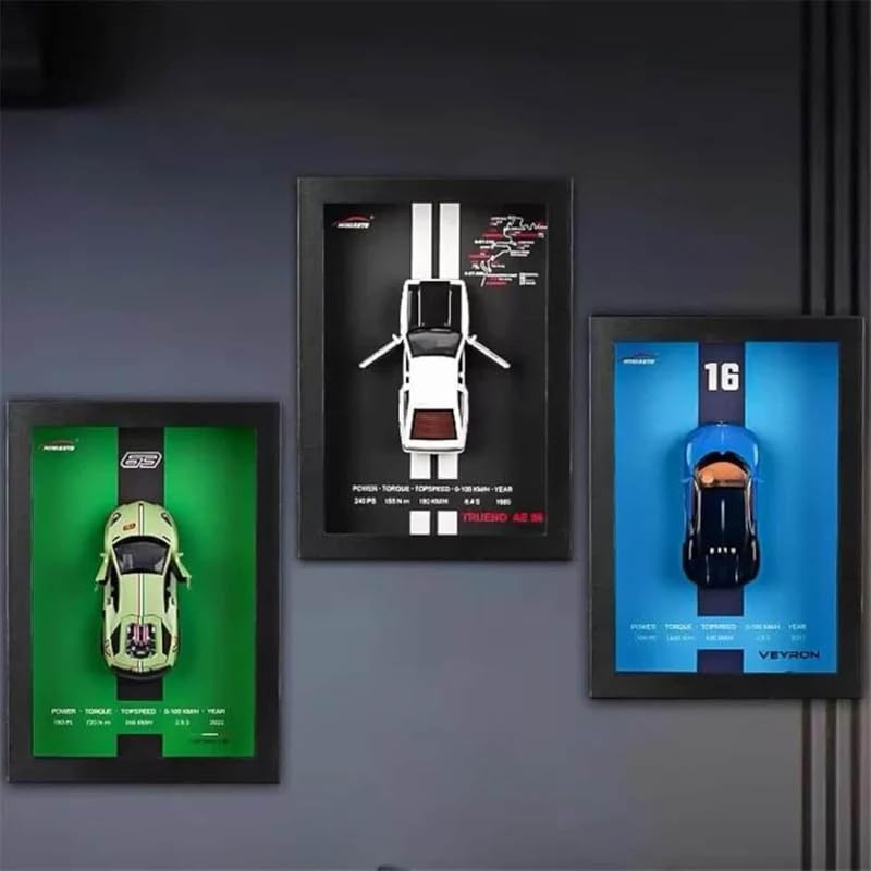 3D Die-Cast Car Wall Frame Display | Premium Model Car Showcase Frame | Decorative Wall Mounted Collectible Car Display Box for Home, Office & Garage Decor