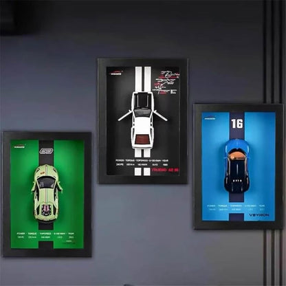 3D Die-Cast Car Wall Frame Display | Premium Model Car Showcase Frame | Decorative Wall Mounted Collectible Car Display Box for Home, Office & Garage Decor