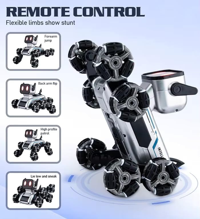 Smart RC Robot Dog Toy for Kids – Gesture & Remote Control, Walking Dancing Robot Pet, Rechargeable Interactive STEM Learning Toy with LED Eyes & Smart Follow Function