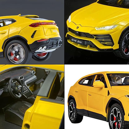 1:24 Scale Die Cast SUV Model Car with Opening Doors, Hood & Trunk, Pull Back Action, Metal Body Collectible Toy Car for Kids & Collectors