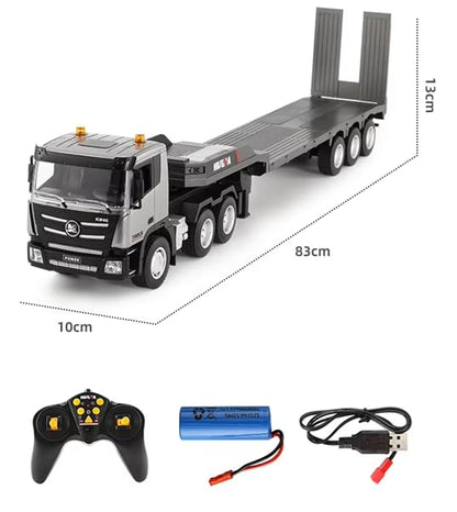 Huina 1318 9 Channel RC Truck with Trailer, 2.4GHz Remote Control, Lights & Sound, Full Function Toy Truck for Kids