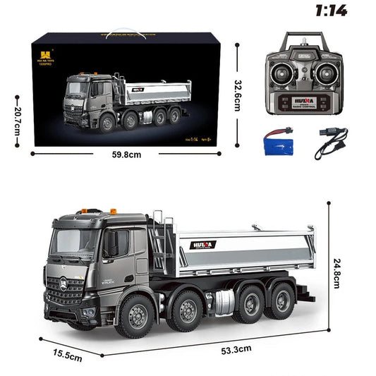 HUINA 1:14 RC Dump Truck – 2.4GHz Remote Control Construction Truck, 53.3cm Heavy-Duty Tipper