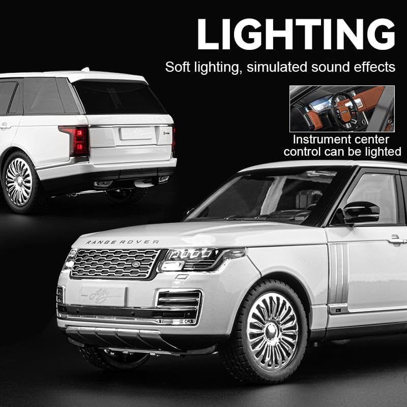 1:18 Scale Die Cast Range Rover SUV Model Car with Openable Doors, Detailed Interior, Metal Body Collectible Toy Car for Kids & Collectors