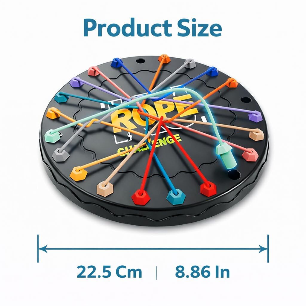 Rope Challenge Board Game for Kids & Family | Interactive String Puzzle Strategy Game | Fun Party & Educational Toy for Boys & Girls