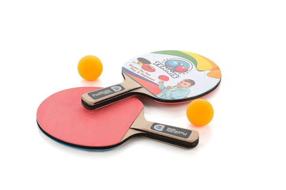 Table Tennis Rebound Trainer Set with 2 Paddles, 2 Balls & Adjustable Elastic Pole | Indoor Outdoor Ping Pong Practice Training Toy for Kids & Beginners