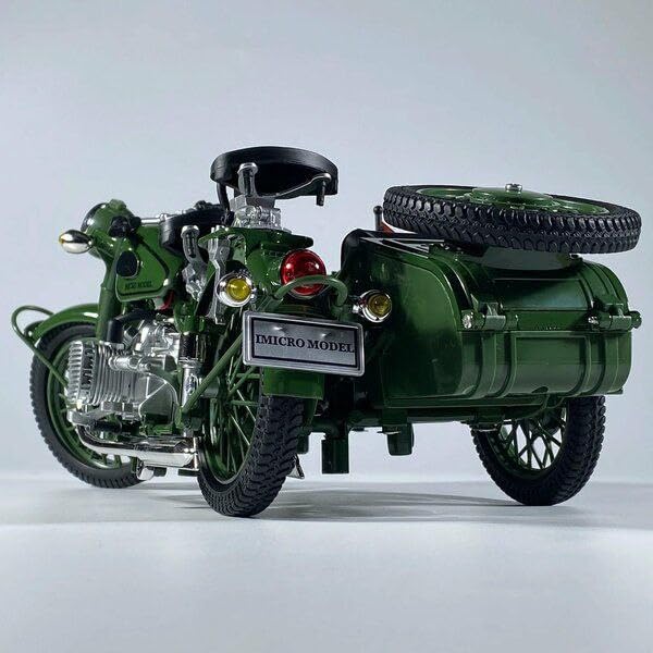 Vintage Military Style Sidecar Motorcycle – Classic Green Retro Trike