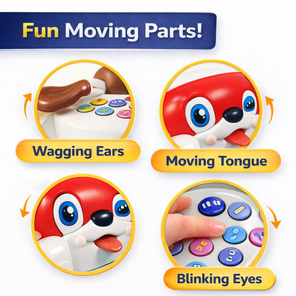 Kids Puppy Push Phone Toy with Lights & Sounds | Pull Along Learning Toy for Toddlers | Interactive Educational Musical Phone Car | Early Development Toy for Boys & Girls 12+ Months