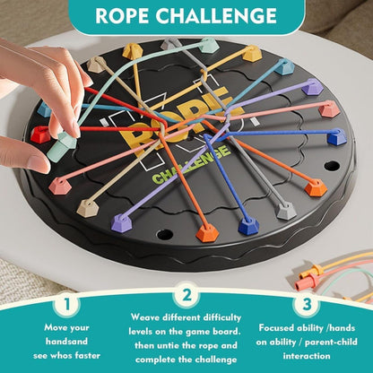 Rope Challenge Board Game for Kids & Family | Interactive String Puzzle Strategy Game | Fun Party & Educational Toy for Boys & Girls