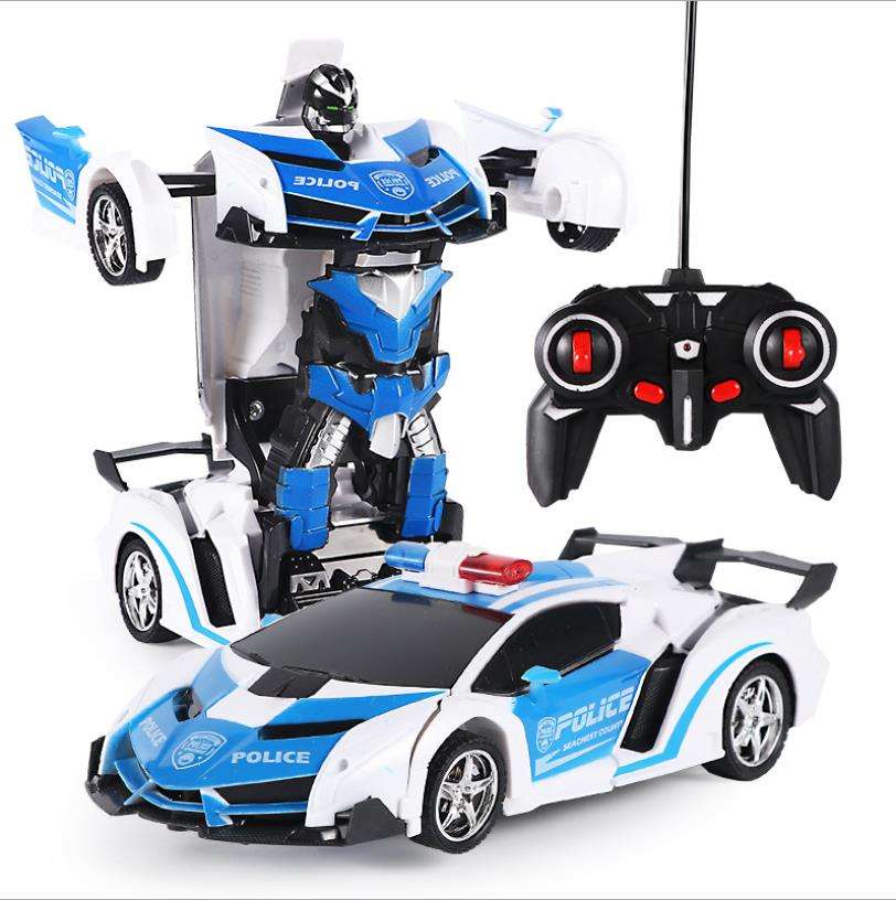 2-in-1 Remote Control Transforming Robot Car Toy – One-Button Deformation RC Sports Car with 360° Drifting