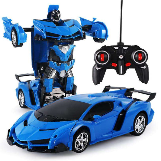 2-in-1 Remote Control Transforming Robot Car Toy – One-Button Deformation RC Sports Car with 360° Drifting