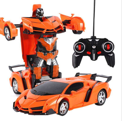 2-in-1 Remote Control Transforming Robot Car Toy – One-Button Deformation RC Sports Car with 360° Drifting