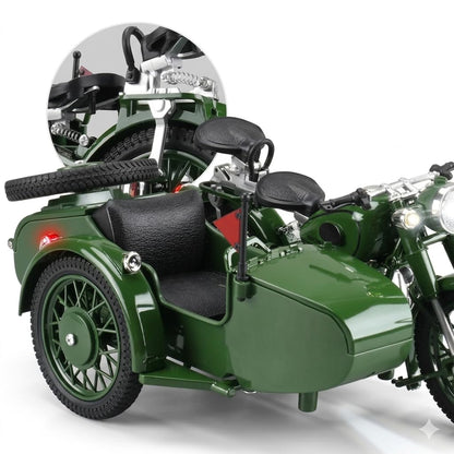 Vintage Military Style Sidecar Motorcycle – Classic Green Retro Trike