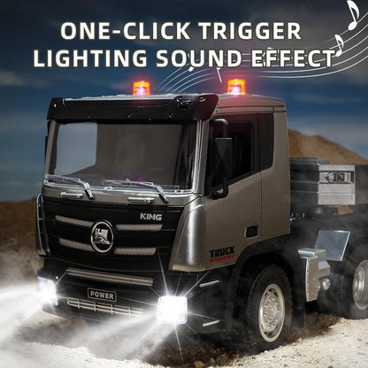 Huina 1318 9 Channel RC Truck with Trailer, 2.4GHz Remote Control, Lights & Sound, Full Function Toy Truck for Kids