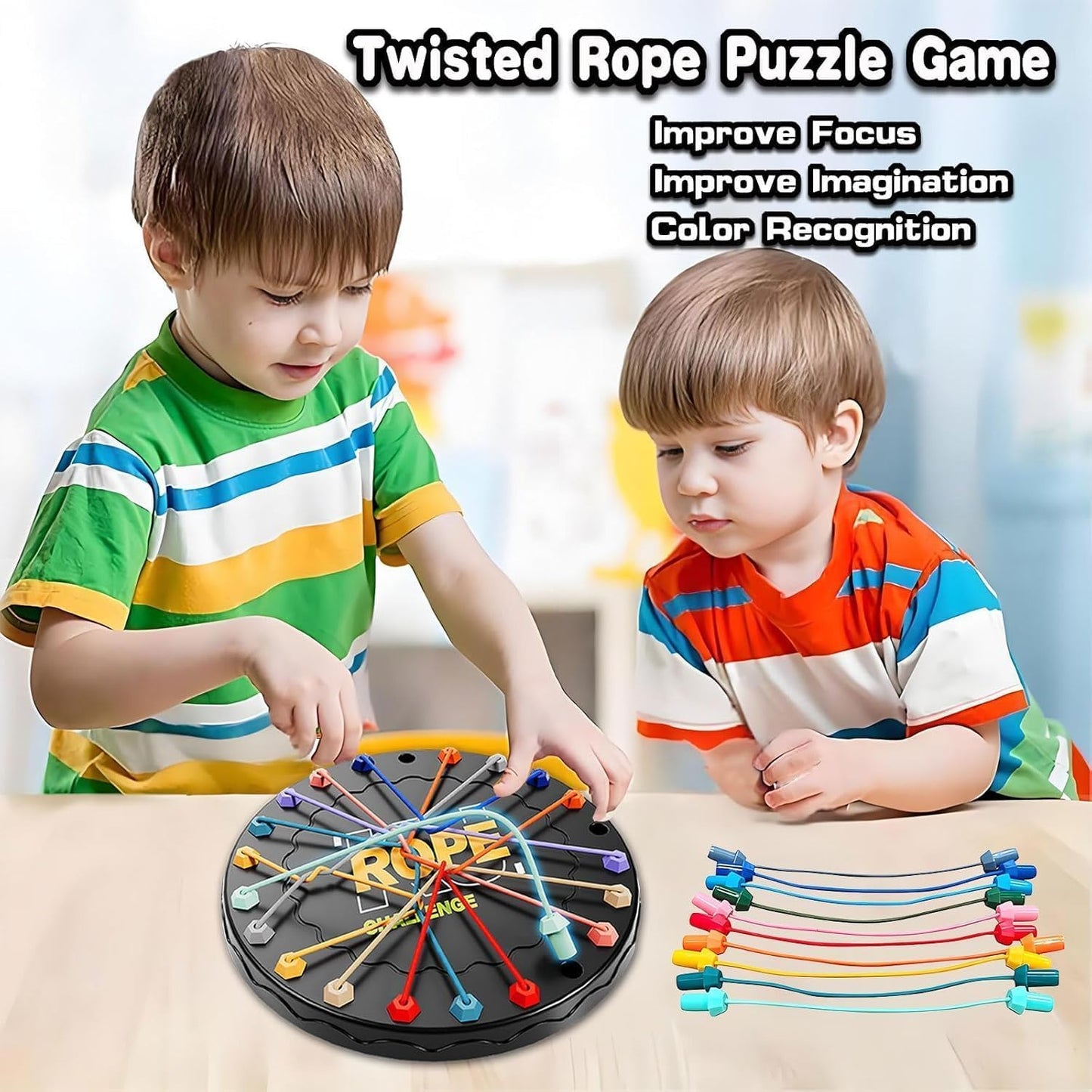 Rope Challenge Board Game for Kids & Family | Interactive String Puzzle Strategy Game | Fun Party & Educational Toy for Boys & Girls