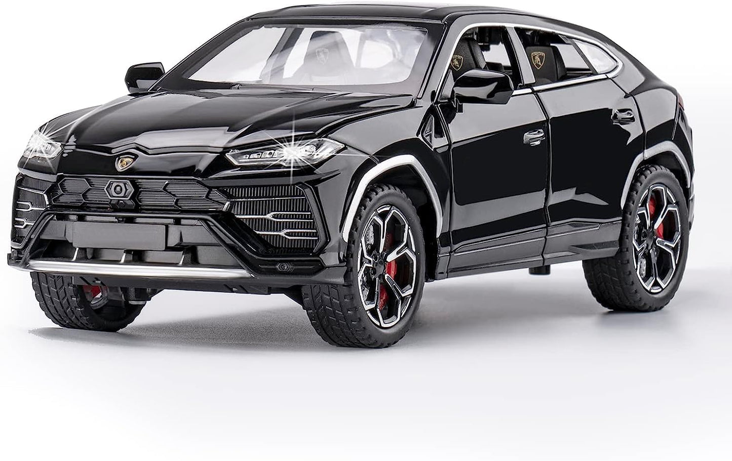 1:24 Scale Die Cast SUV Model Car with Opening Doors, Hood & Trunk, Pull Back Action, Metal Body Collectible Toy Car for Kids & Collectors