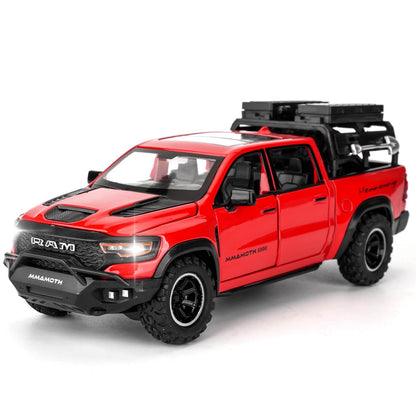 1:32 Scale Die Cast Pickup Truck Model Car with Opening Doors, Pull Back Action, Sound & Light, Metal Body Off-Road Collectible Toy for Kids & Adults
