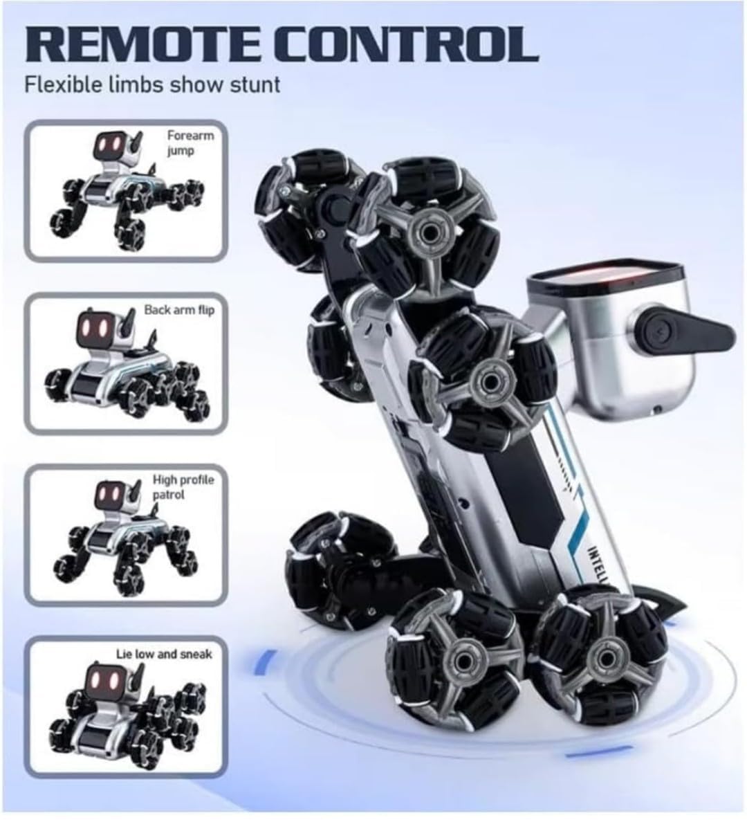 Smart RC Robot Dog Toy for Kids – Gesture & Remote Control, Walking Dancing Robot Pet, Rechargeable Interactive STEM Learning Toy with LED Eyes & Smart Follow Function