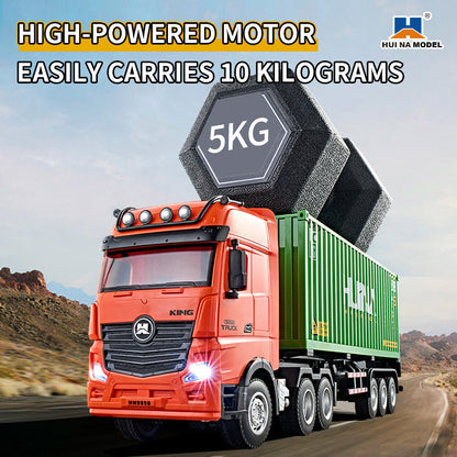 HUINA 1317 1:18 RC Container Truck – 9 Channel 2.4GHz Remote Control Container Truck with LED & Sound