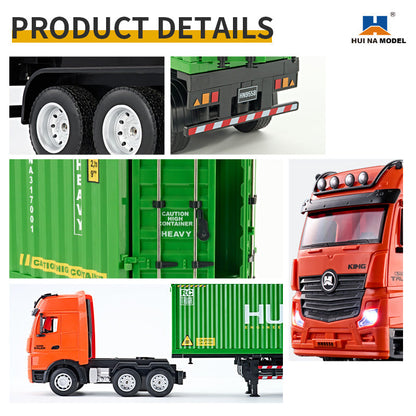 HUINA 1317 1:18 RC Container Truck – 9 Channel 2.4GHz Remote Control Container Truck with LED & Sound