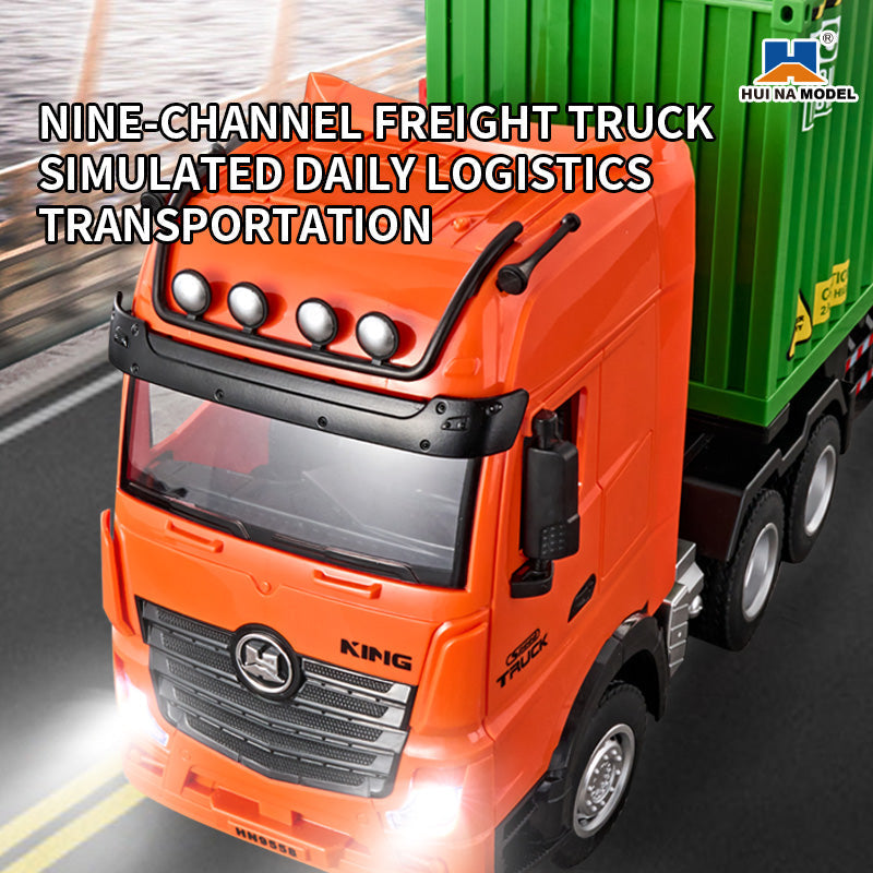 HUINA 1317 1:18 RC Container Truck – 9 Channel 2.4GHz Remote Control Container Truck with LED & Sound