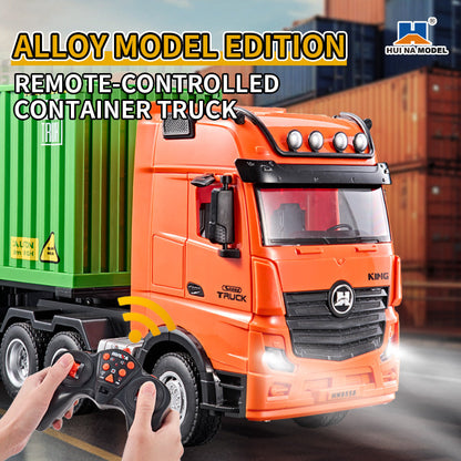 HUINA 1317 1:18 RC Container Truck – 9 Channel 2.4GHz Remote Control Container Truck with LED & Sound