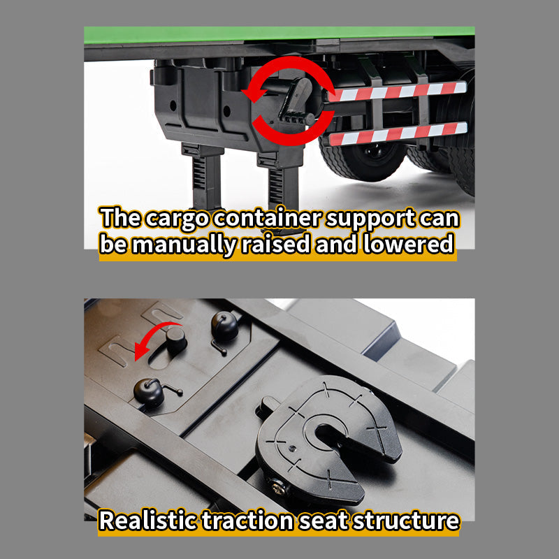 HUINA 1317 1:18 RC Container Truck – 9 Channel 2.4GHz Remote Control Container Truck with LED & Sound