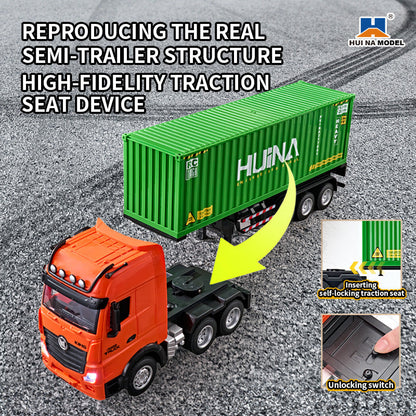 HUINA 1317 1:18 RC Container Truck – 9 Channel 2.4GHz Remote Control Container Truck with LED & Sound
