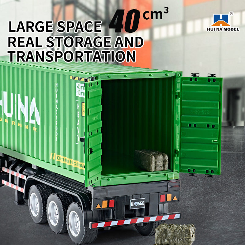 HUINA 1317 1:18 RC Container Truck – 9 Channel 2.4GHz Remote Control Container Truck with LED & Sound