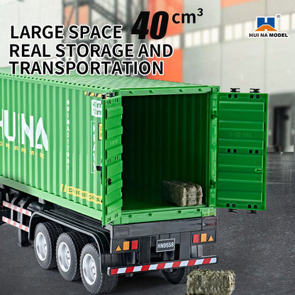 HUINA 1317 1:18 RC Container Truck – 9 Channel 2.4GHz Remote Control Container Truck with LED & Sound