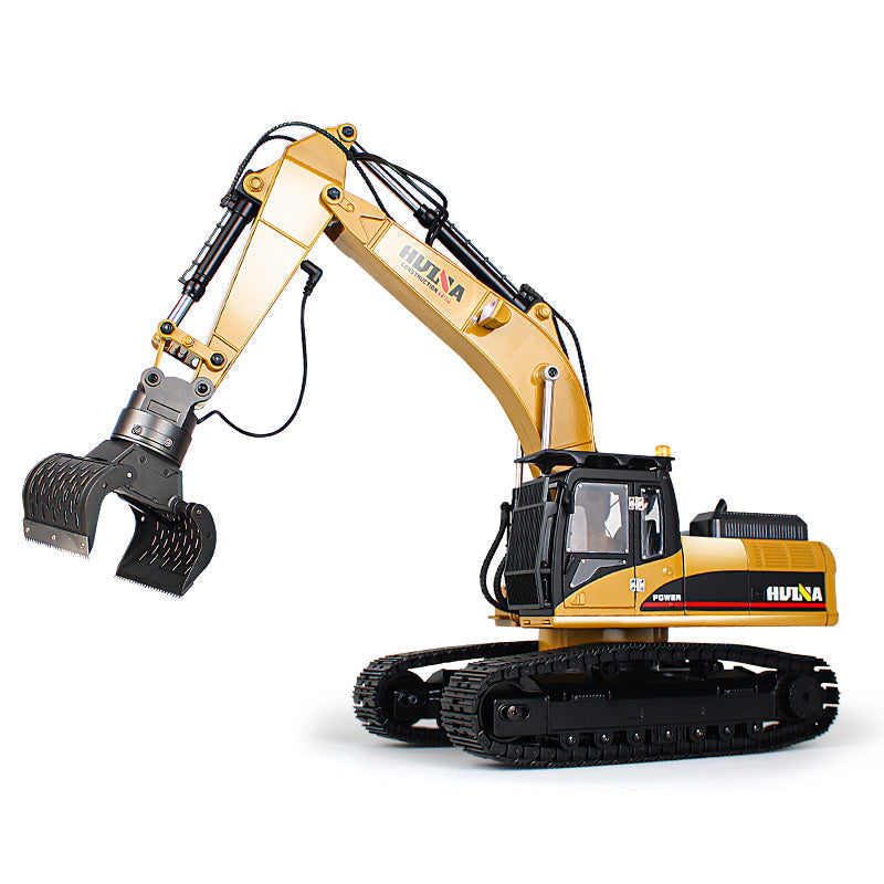 HUINA 1:14 Scale RC Excavator, 2.4G 32-Channel Wireless Remote Control Construction Toy with 680° Rotation & 5 Attachments