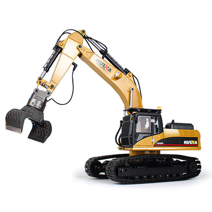 HUINA 1:14 Scale RC Excavator, 2.4G 32-Channel Wireless Remote Control Construction Toy with 680° Rotation & 5 Attachments
