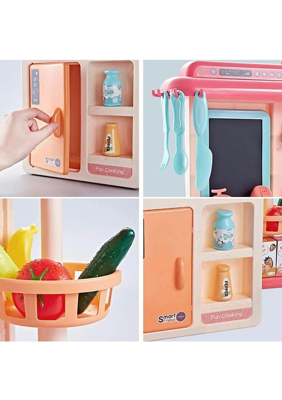 Little Chef's Smart Kitchen: 42-Piece Pretend Play Kitchen Set with Real Steam, Sound, and Water Functions