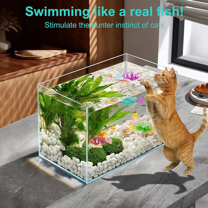 2PCS Interactive Swimming Fish Toy for Kids | Automatic Moving Fish with LED Lights, Motion Sensor & Swinging Tail | Battery Operated Electric Fish Toy 2pcs set( Random Colors)