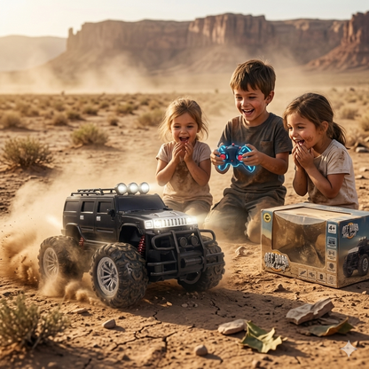 Off Roader Rechargeable Remote Control Car | 2.4GHz High-Speed RC Monster Truck with 4 LED Headlight Modes | All-Terrain SUV Toy Car with Type-C Charging & Smooth Suspension for Kids Boys & Girls And Adult (Hobby Grade)