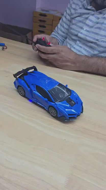 2-in-1 Remote Control Transforming Robot Car Toy – One-Button Deformation RC Sports Car with 360° Drifting